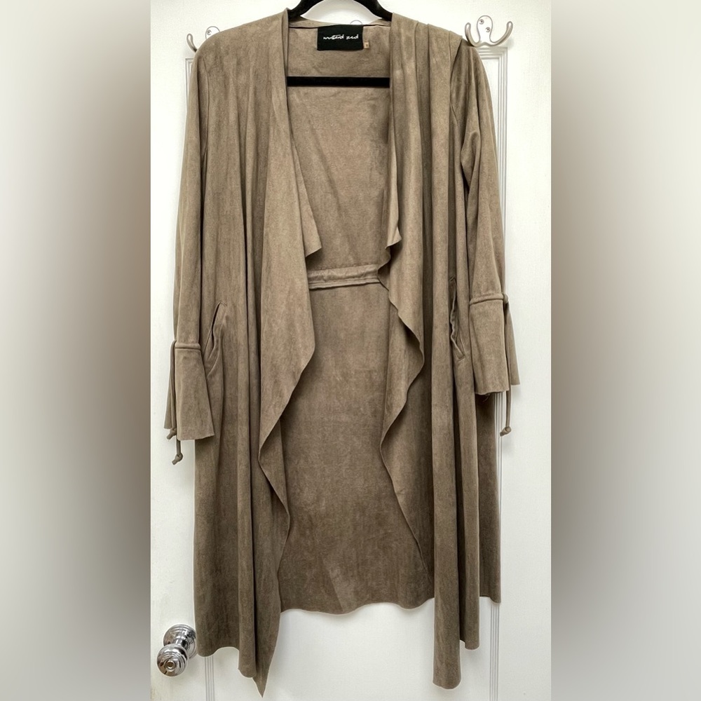 Mustard Seed Olive Green Long Drape Cardigan
